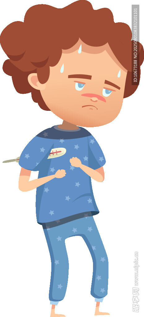 皱眉男孩抱臂显不开心