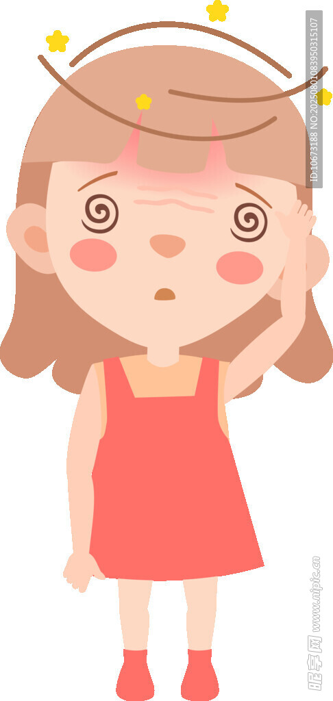 戴星星发箍的红衣小女孩