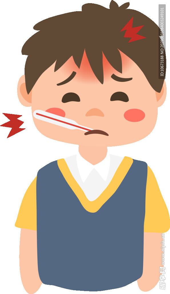 发烧的小男孩
