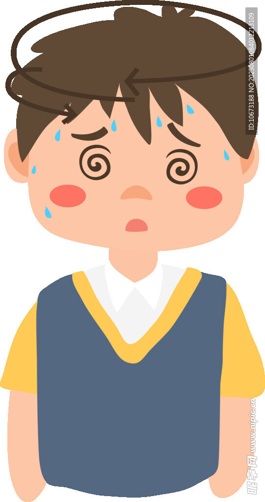 苦恼的小男孩
