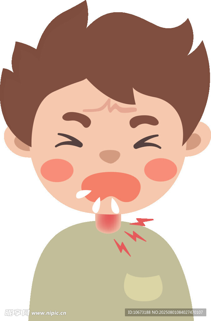 男孩牙痛表情痛苦