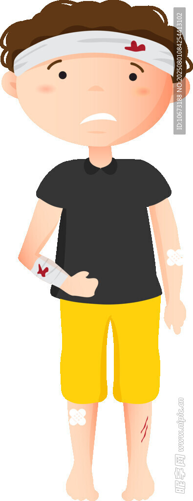 受伤小男孩