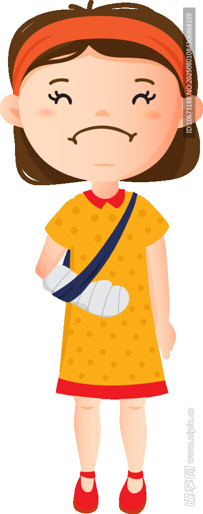 受伤女孩面露委屈神情