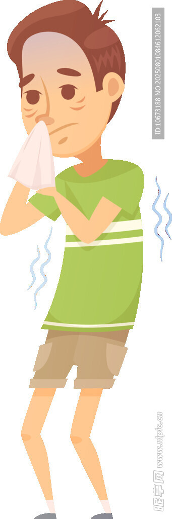 男孩挠身显瘙痒不适