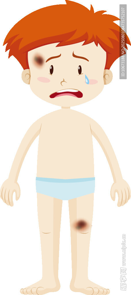 受伤的小男孩
