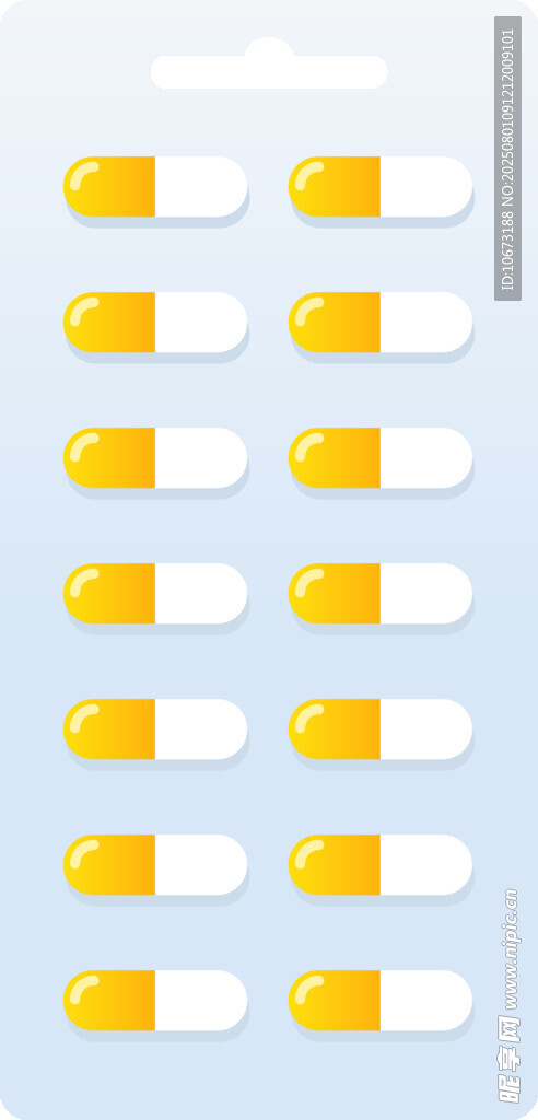 整齐排列的双色胶囊