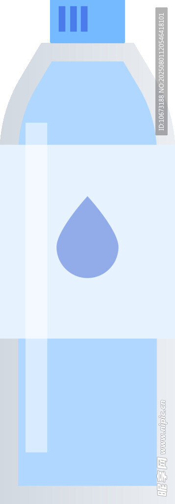 蓝色水瓶与水滴图标