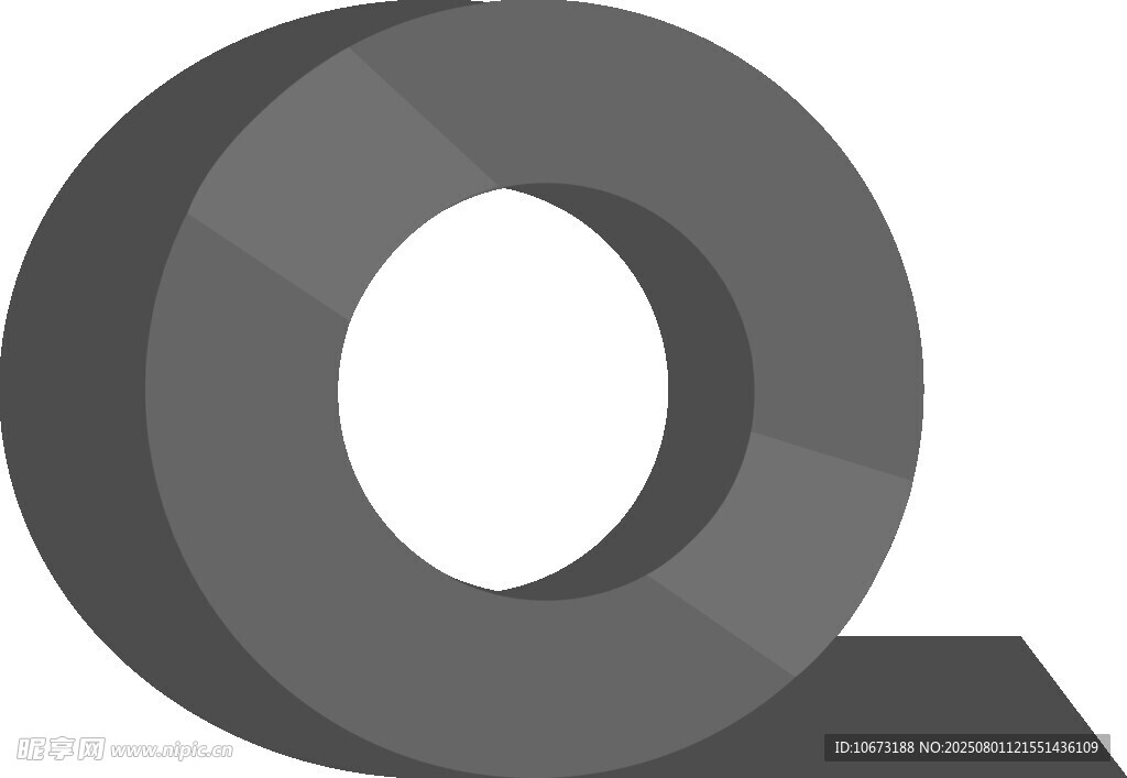 立体字母Q图标