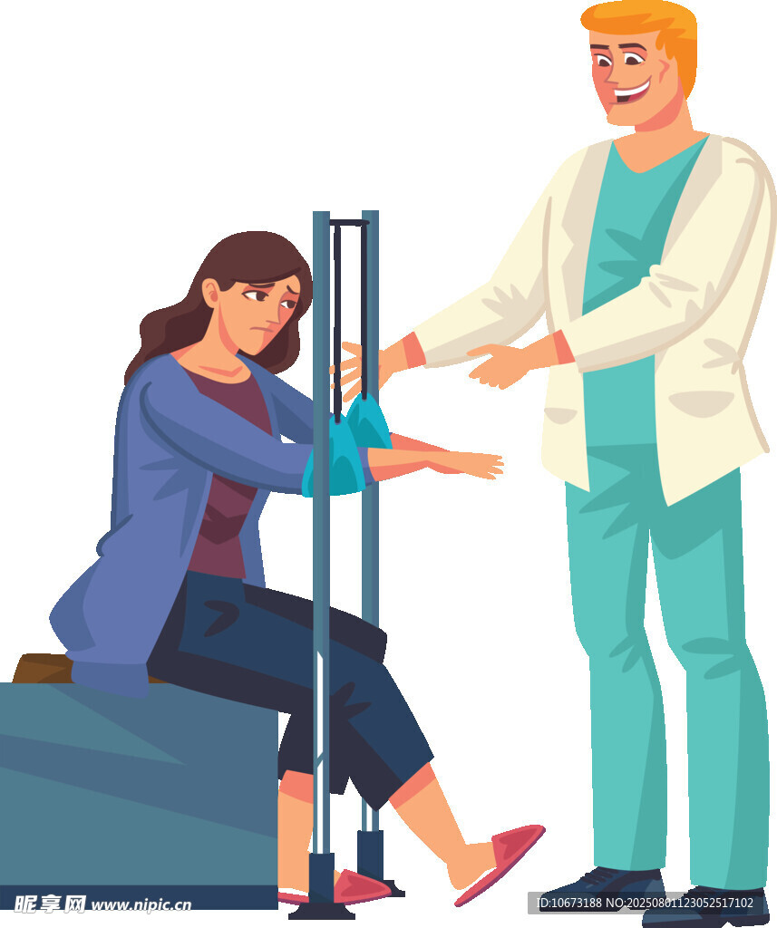 医生为患者检查腿部情况