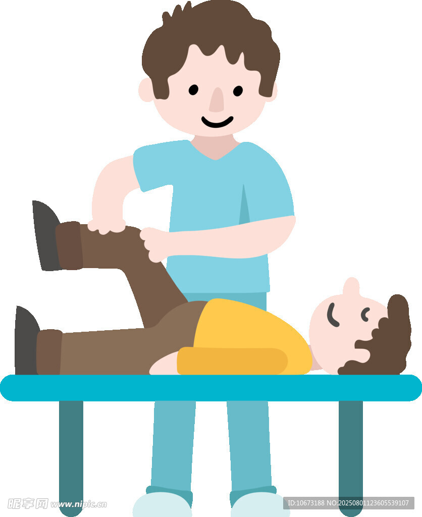 医生为患者检查腿部