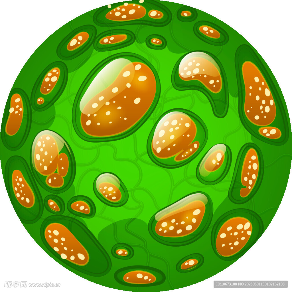 绿色斑点星球插画