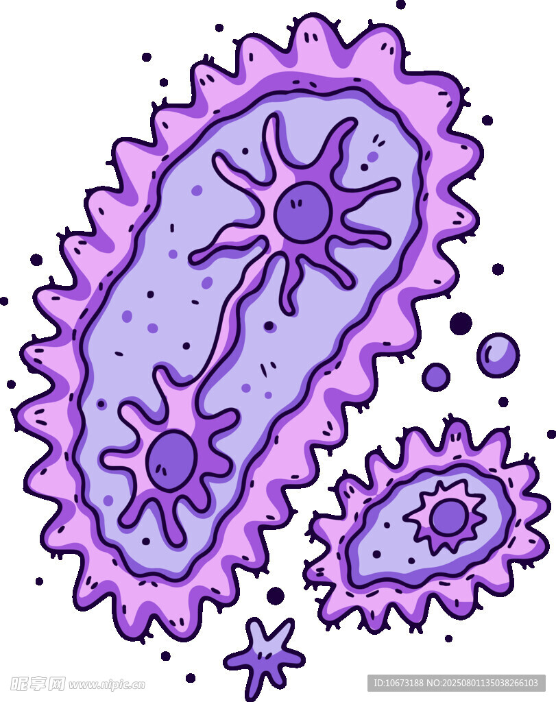 紫色细菌插画
