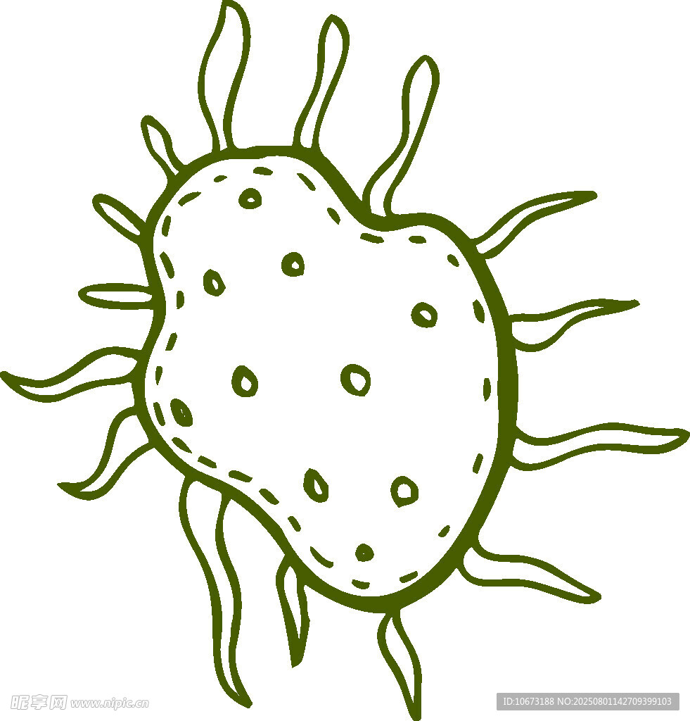 卡通风格的单细胞微生物