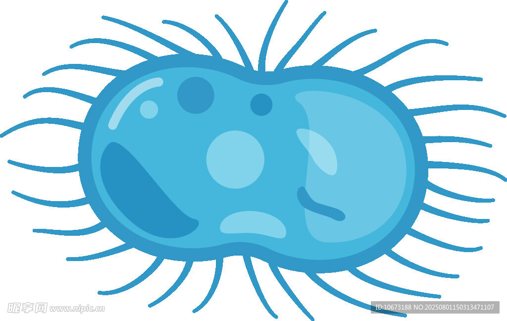 蓝色单细胞微生物形象