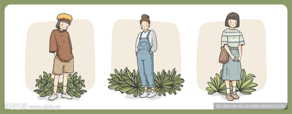 复古风格女性服饰展示