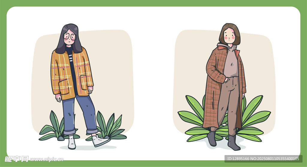 时尚女性穿搭展示