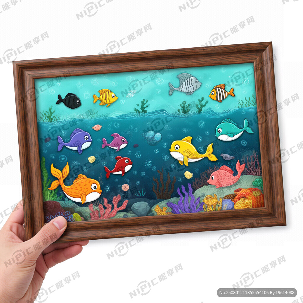 卡通海洋作品框