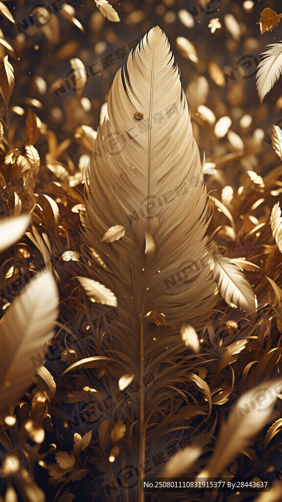 金色羽毛 铺满整个画面