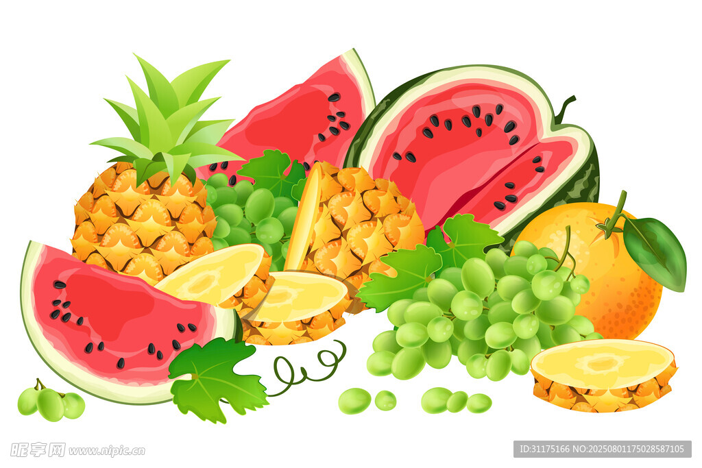卡通水果插图