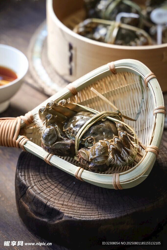 竹篮中的美味传统蒸点心