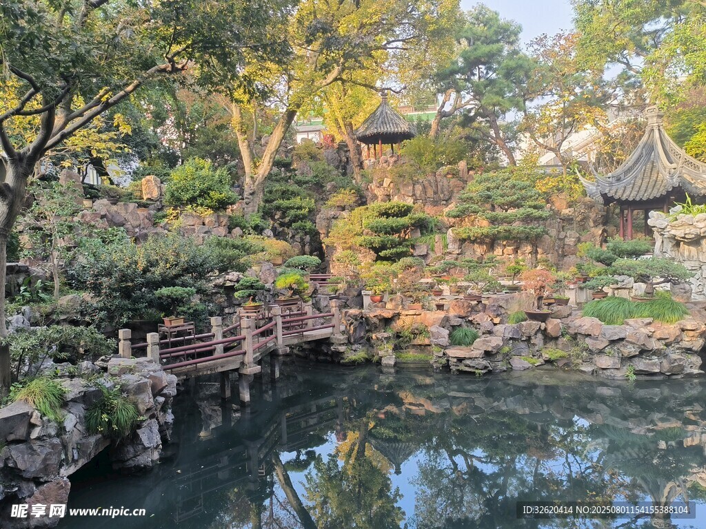 日式园林池塘景观