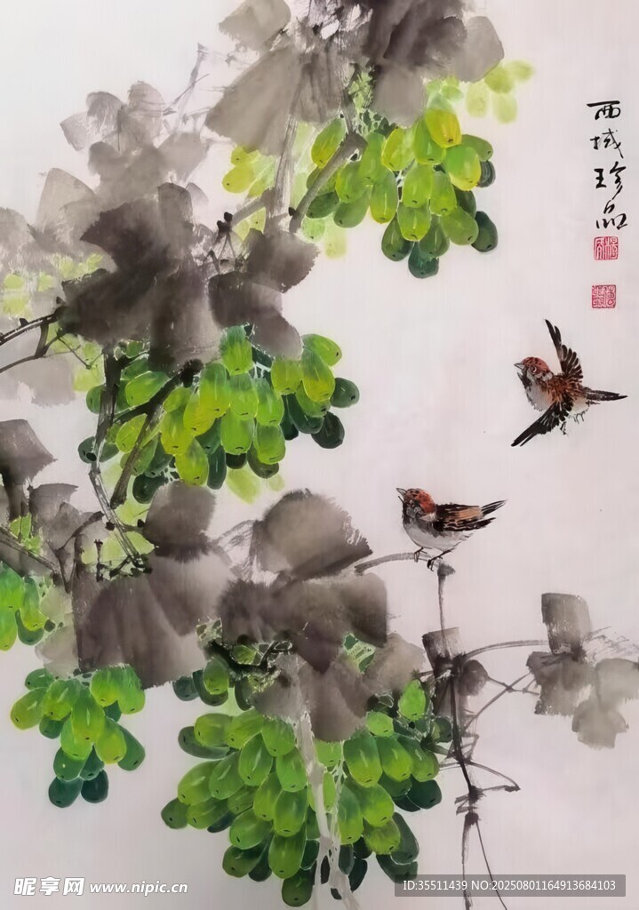 水墨花鸟图