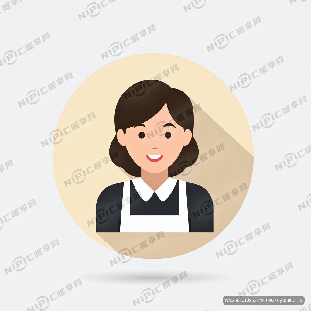 扁平化风格图标 保姆月嫂 