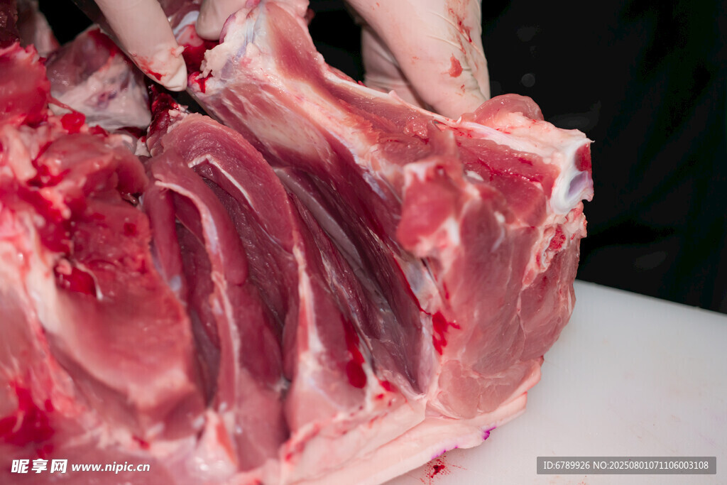 新鲜生猪肉特写