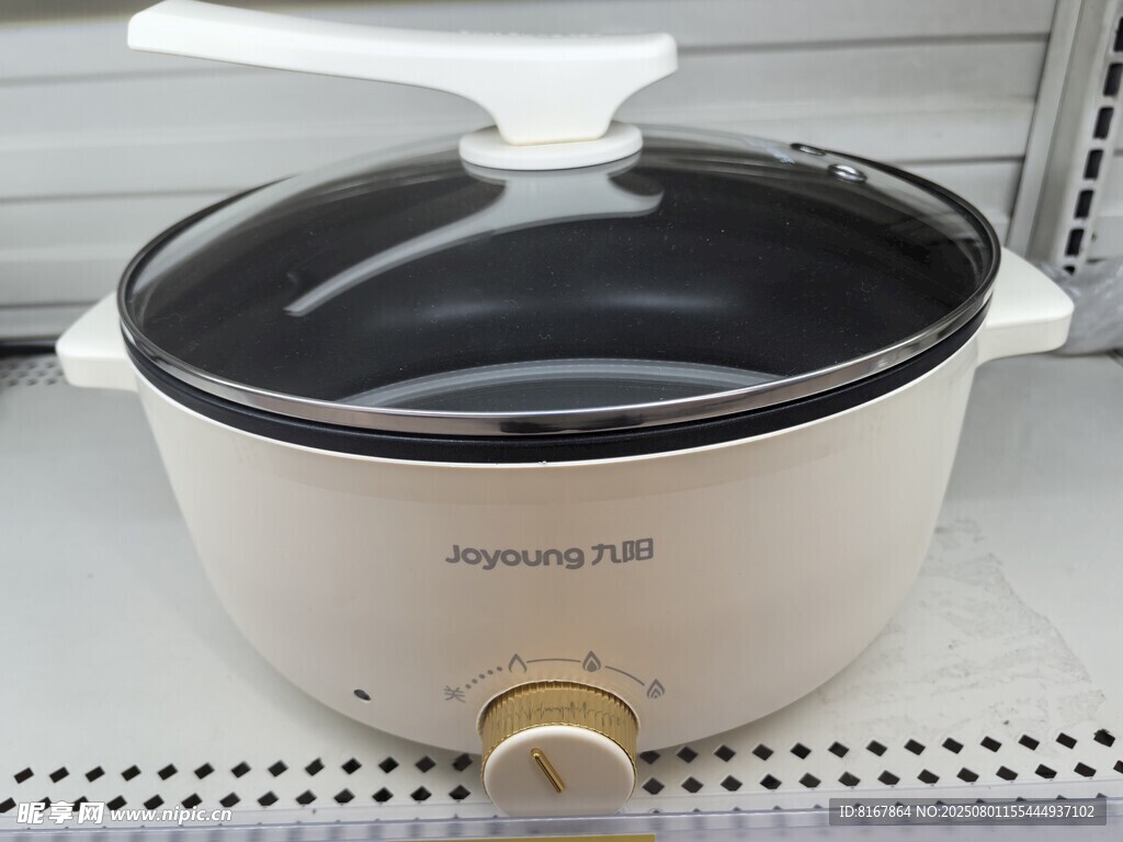 白色多功能电煮锅特写