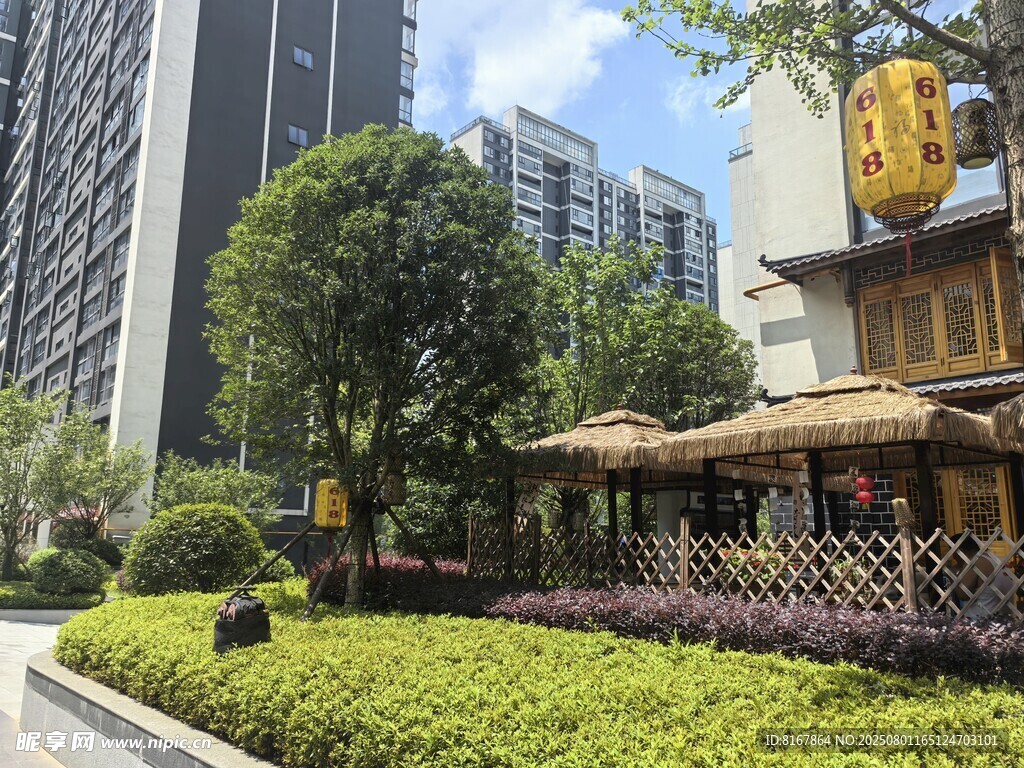 城市中的精致园林景观