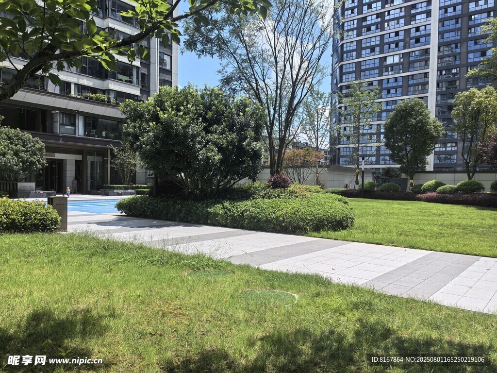 现代小区内的绿化景观
