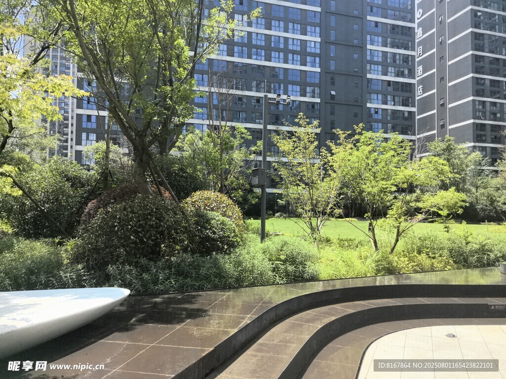 都市中的静谧绿植景观