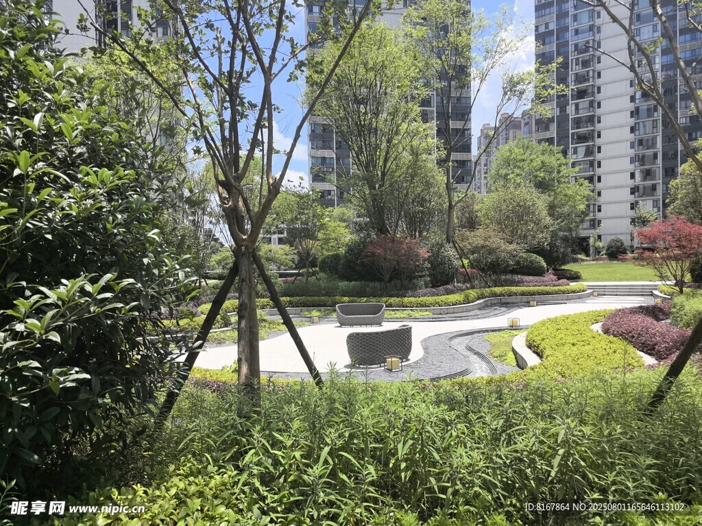 城市中的静谧绿植景观