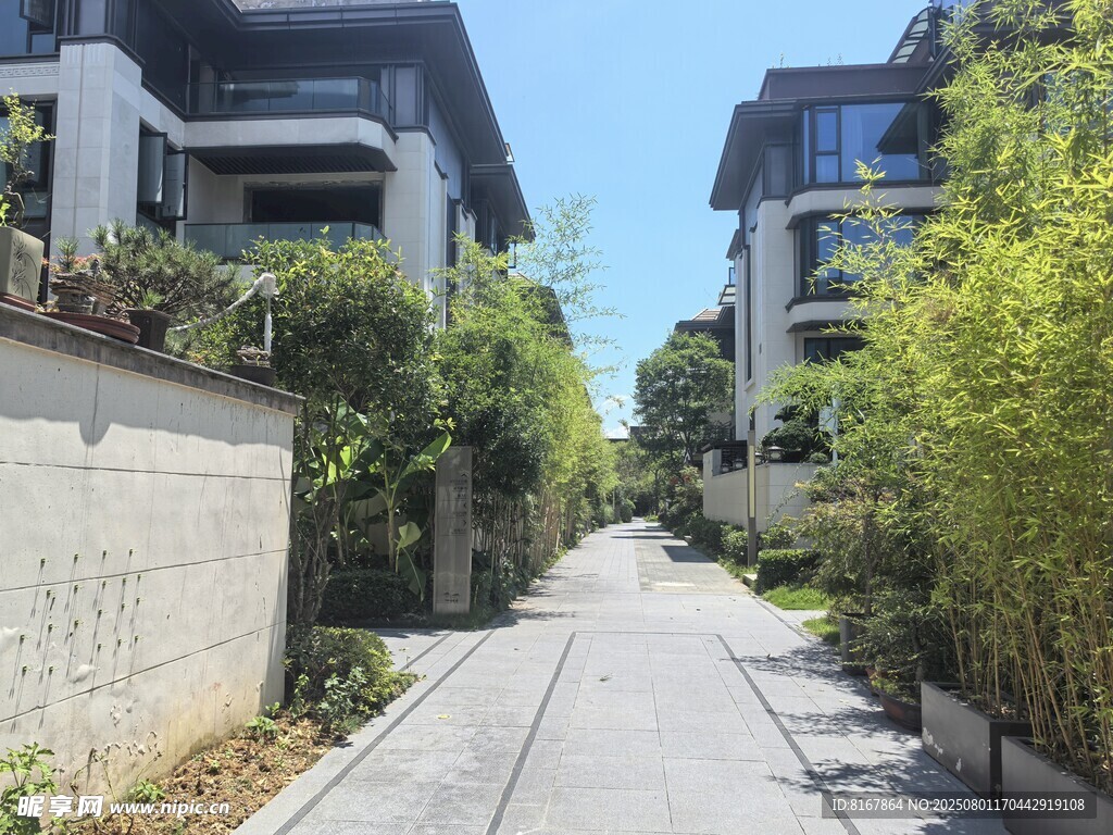 幽静雅致的庭院间小道