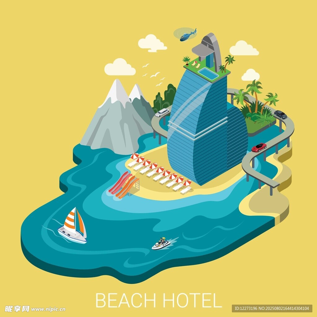 海滨酒店度假场景