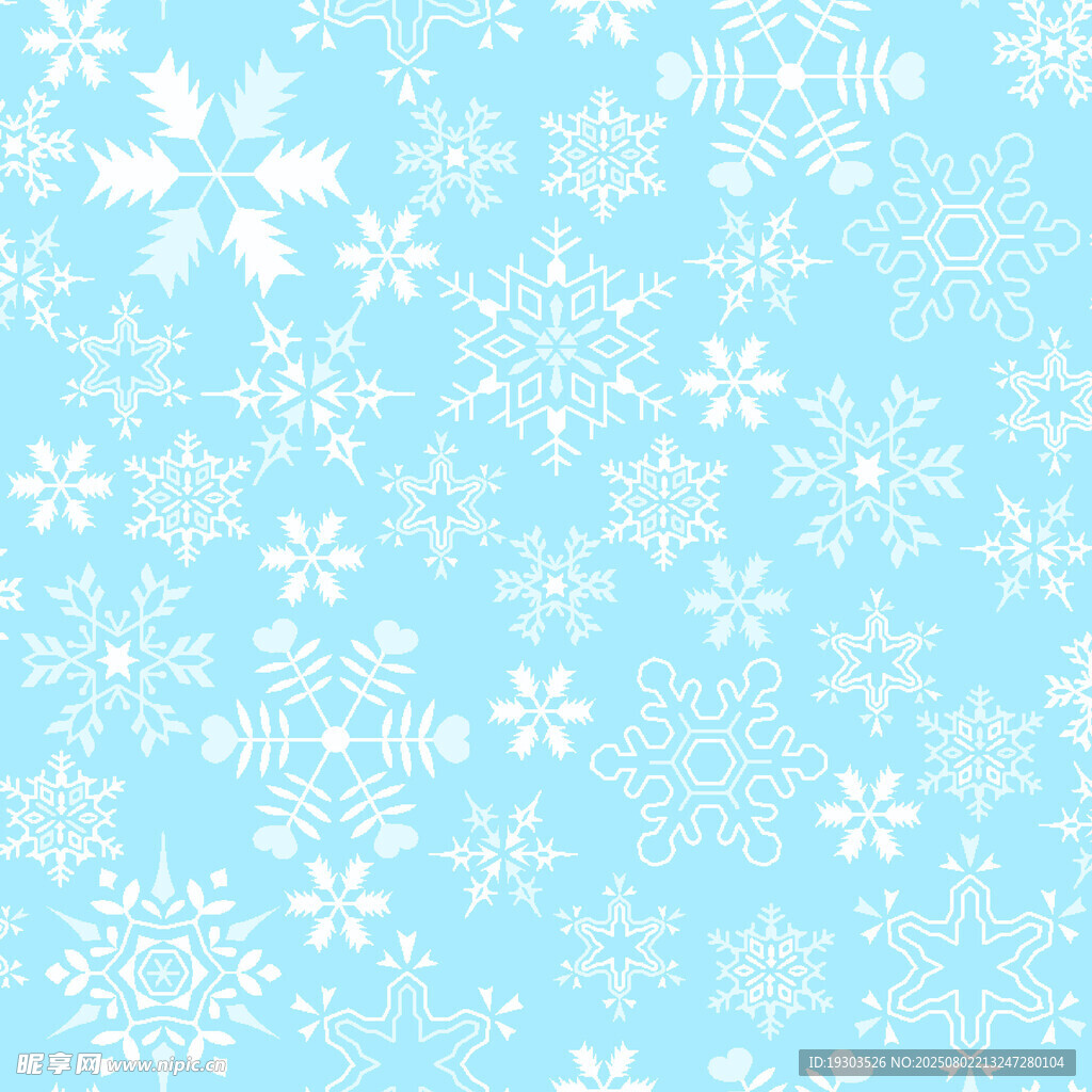 浅蓝色雪花背景图案
