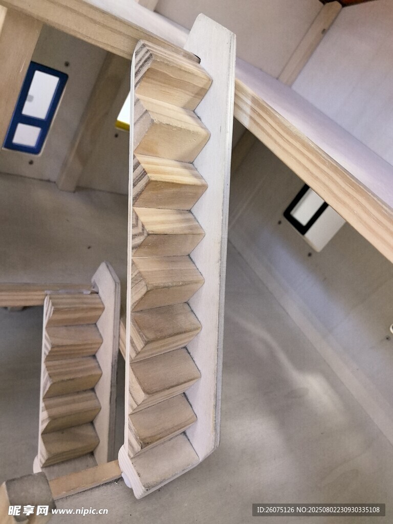 现代简约风格木质室内楼梯模型