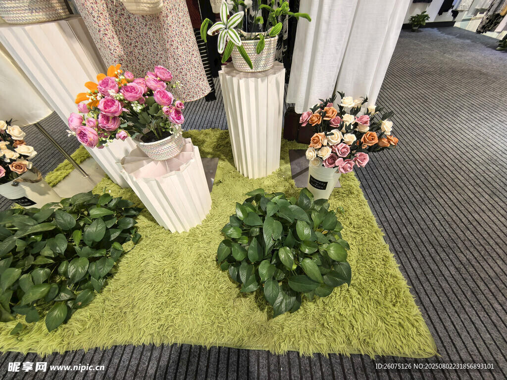 室内仿真花卉与绿植装饰景观
