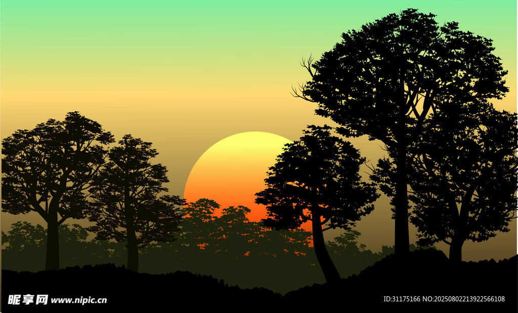 日落夕阳背景