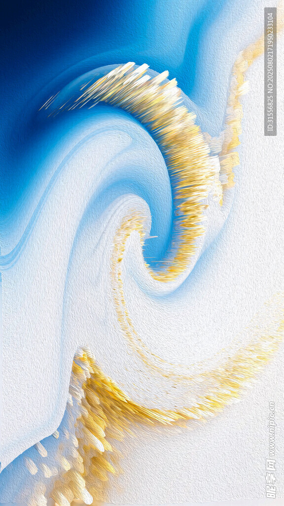 梦幻蓝黄流体艺术纹理