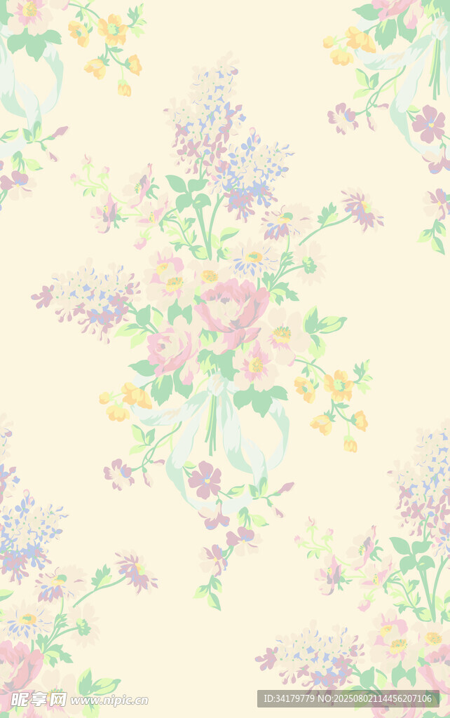 淡雅花卉图案背景图