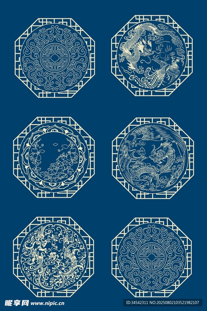 中式八角图案设计元素