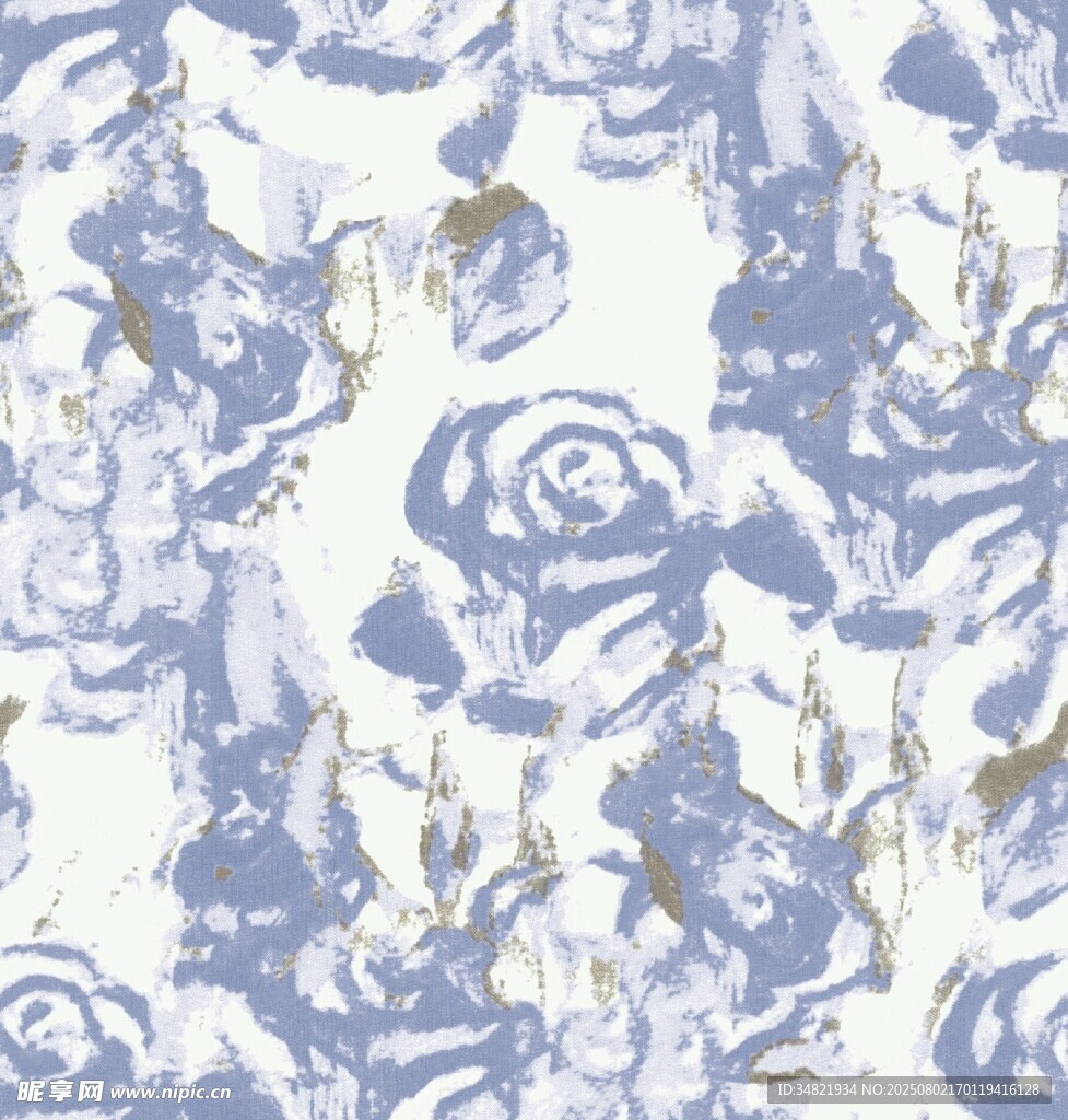 蓝白花卉图案纹理背景