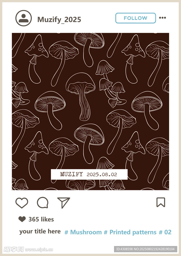 蘑菇印花图案