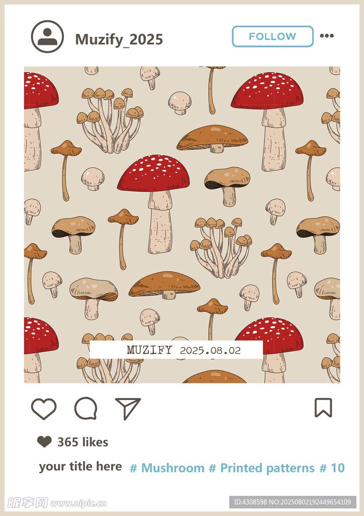 蘑菇印花图案