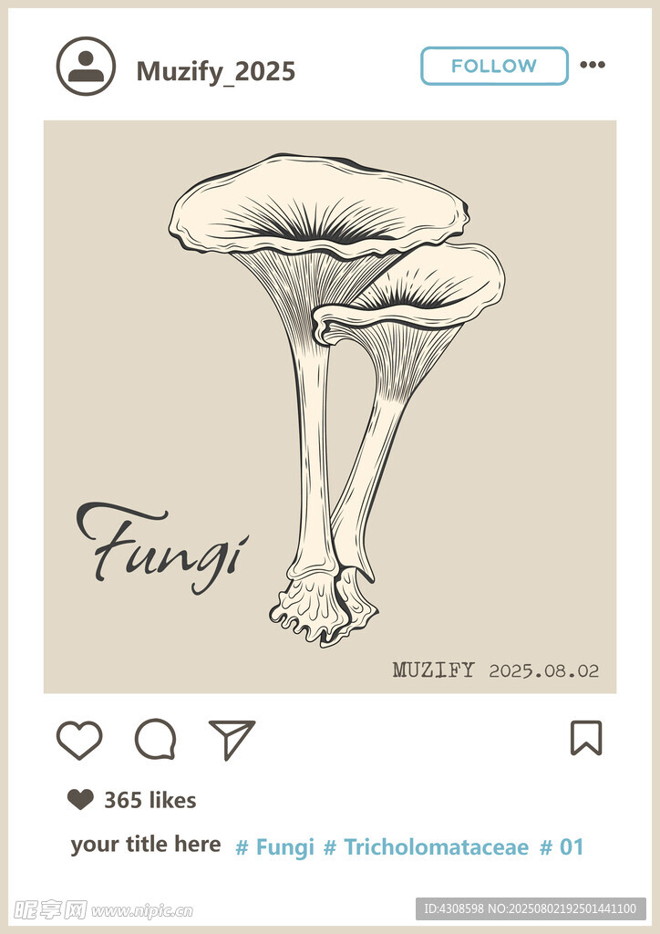 蘑菇素描画