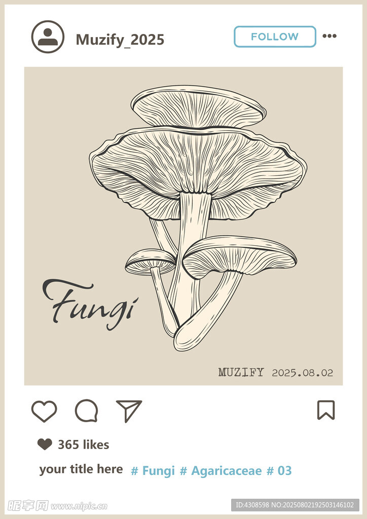 蘑菇素描画