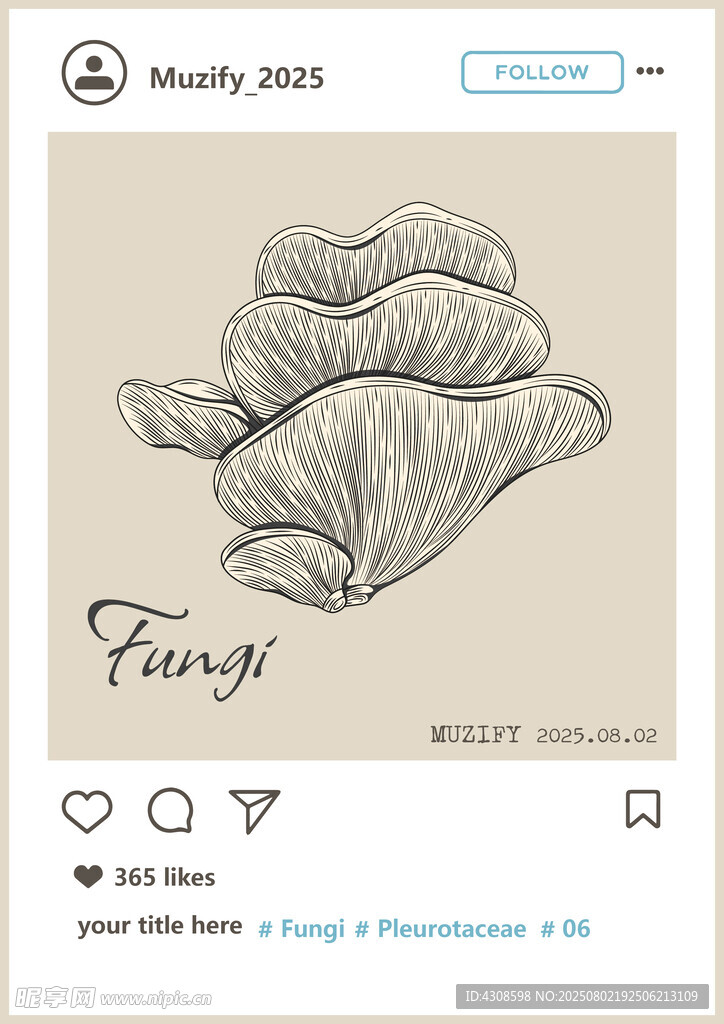 蘑菇素描画