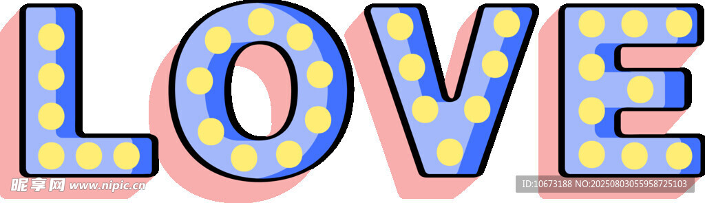 彩色爱心字母LOVE
