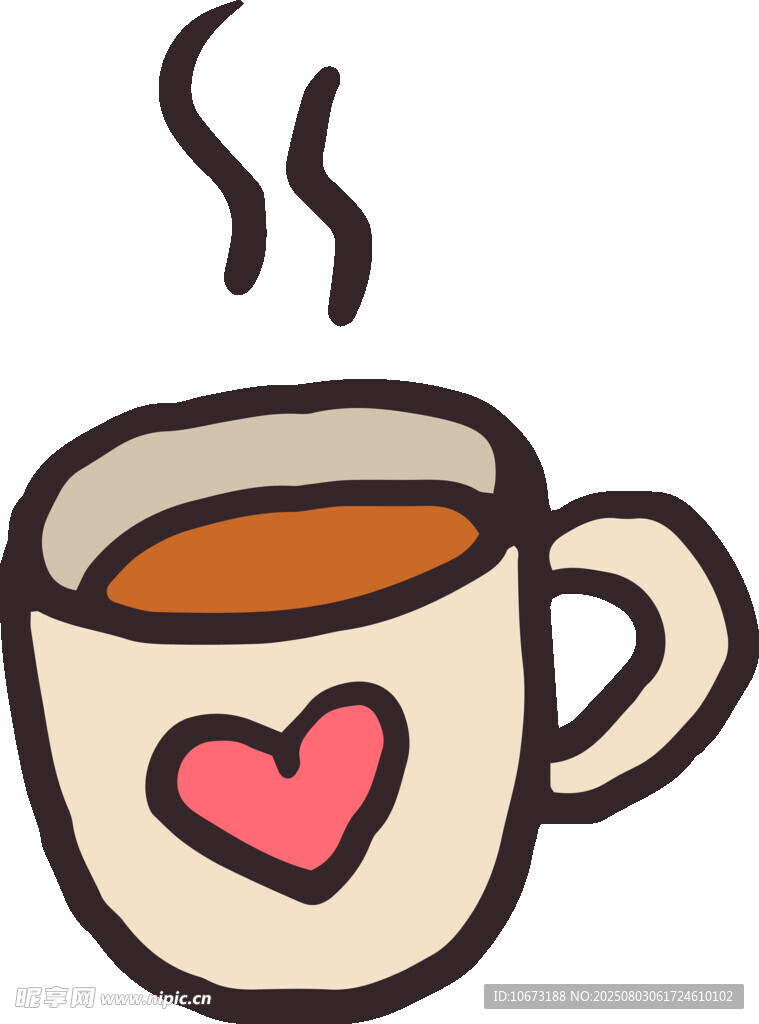 爱心咖啡杯插画